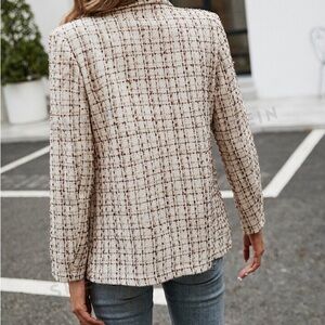 Raw hem brown blazer